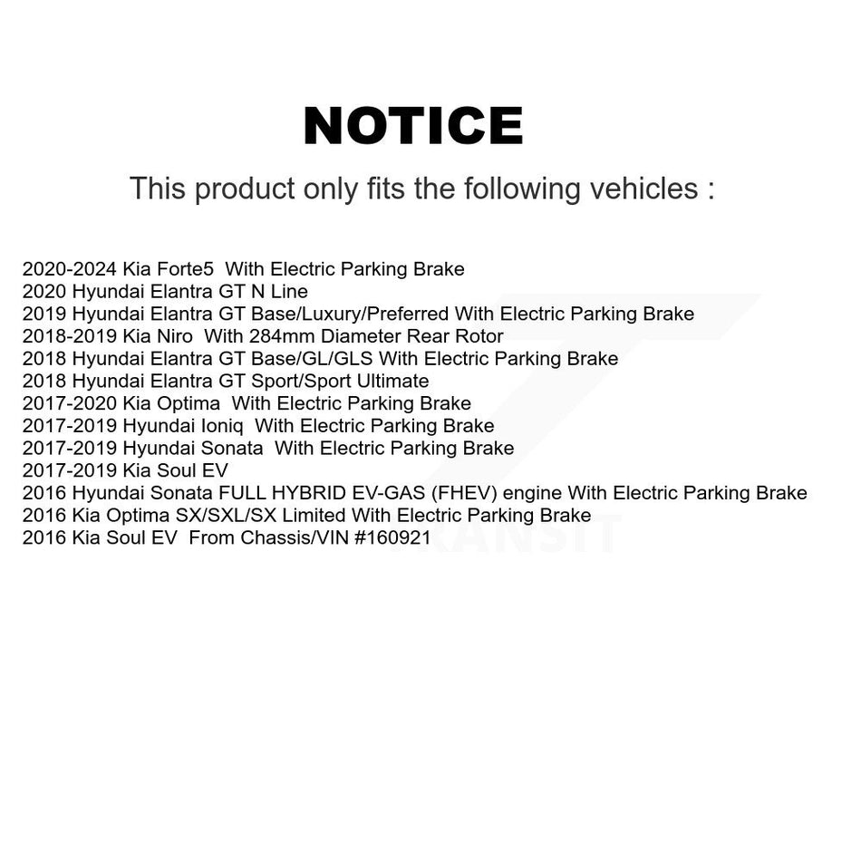 Rear Brake Rotor Ceramic Pad Kit For Hyundai Kia Sonata Elantra GT Forte5 Optima Ioniq EV K8A-100426