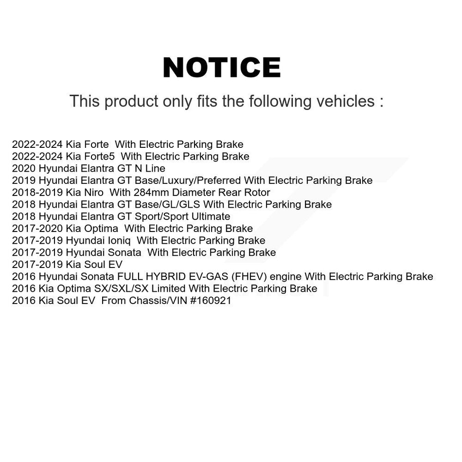 Rear Brake Rotor Ceramic Pad Kit For Hyundai Kia Sonata Elantra GT Forte5 Optima Ioniq EV K8A-100426