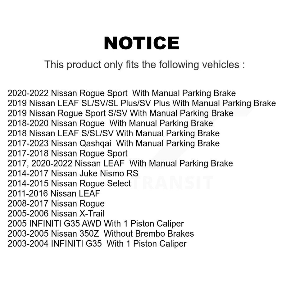 Rear Brake Rotor And Ceramic Pad Kit For Nissan Rogue Sport Qashqai LEAF Juke X-Trail G35 K8A-100477