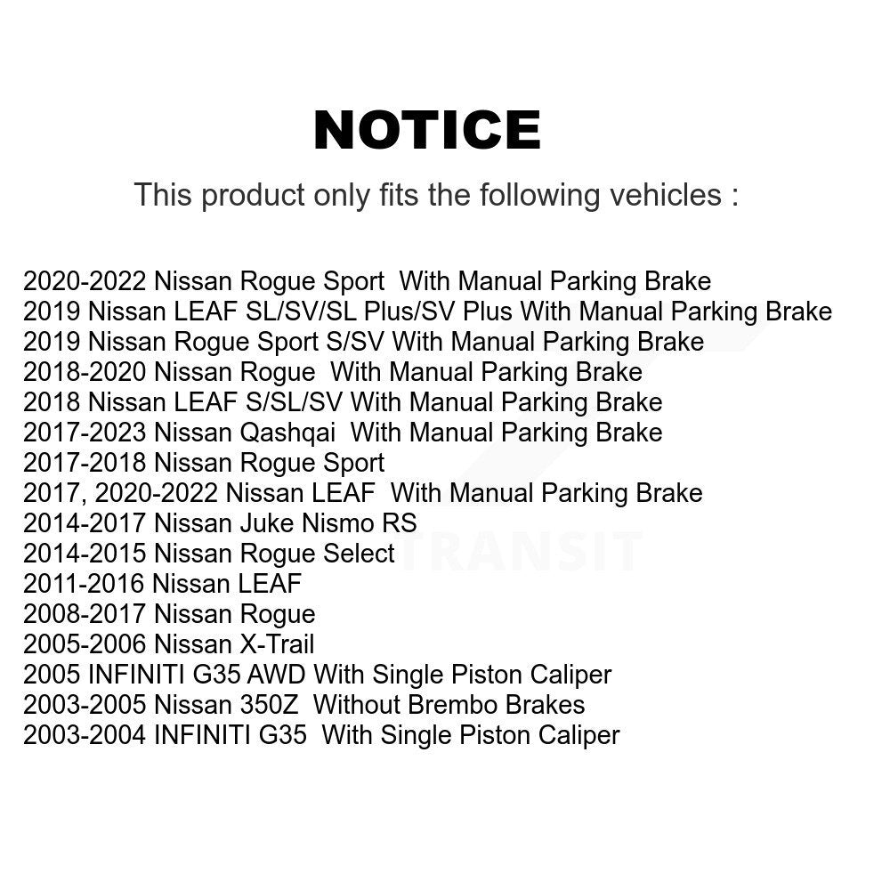 Rear Brake Rotor And Ceramic Pad Kit For Nissan Rogue Sport Qashqai LEAF Juke X-Trail G35 K8A-100479