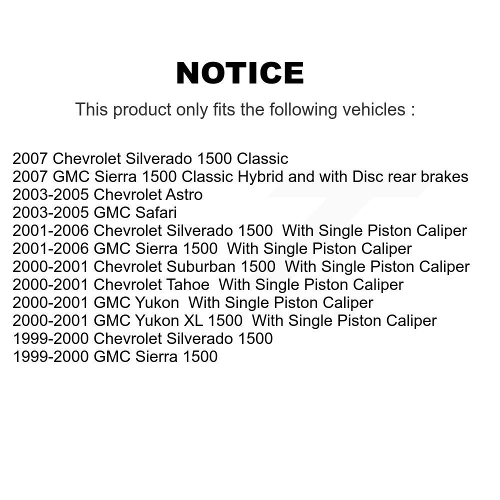 Rear Brake Rotor Ceramic Pad Kit For Chevrolet GMC Silverado 1500 Sierra Classic Astro XL K8A-100491