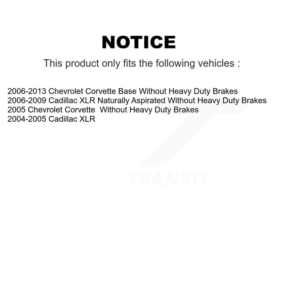 Rear Disc Brake Rotors And Ceramic Pads Kit For Chevrolet Corvette Cadillac XLR K8A-100521