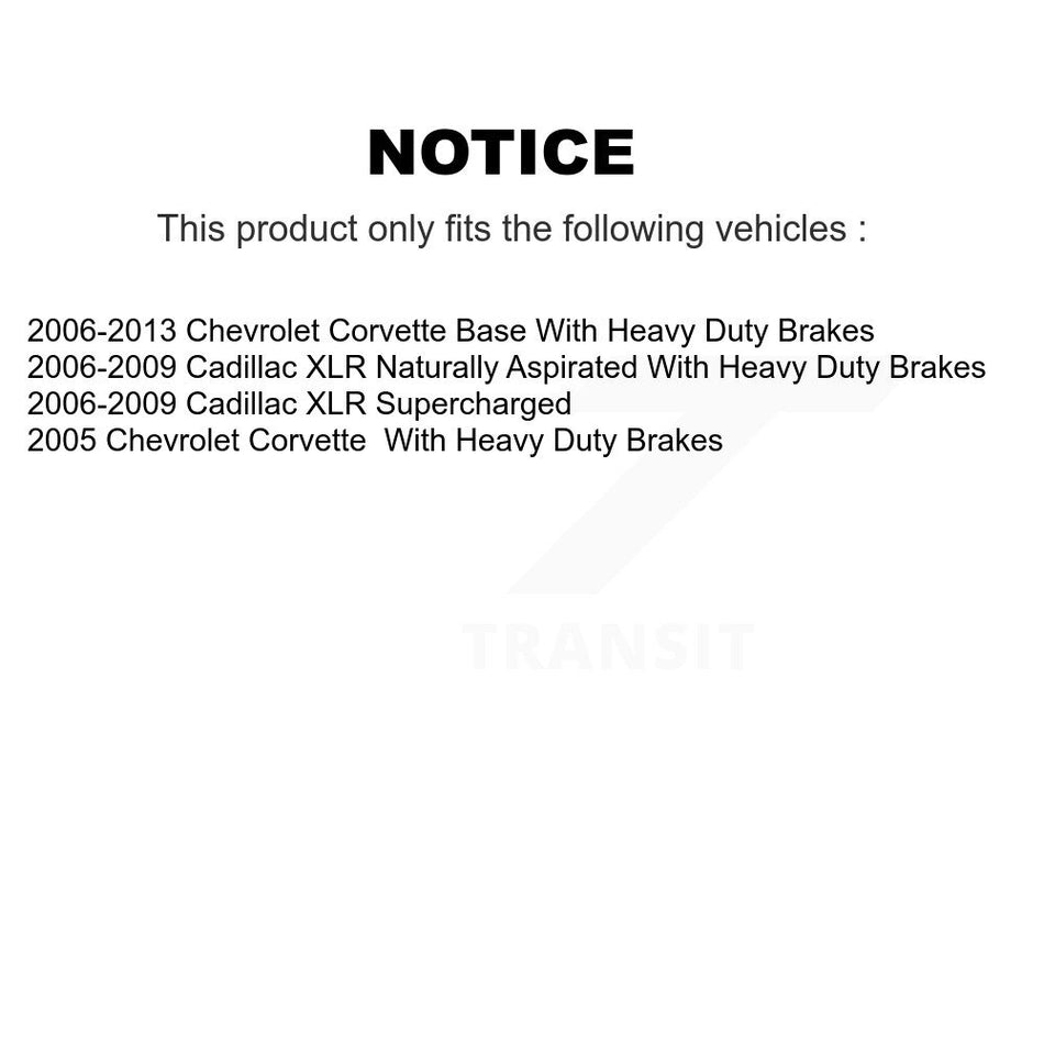 Rear Disc Brake Rotors And Ceramic Pads Kit For Chevrolet Corvette Cadillac XLR K8A-100522