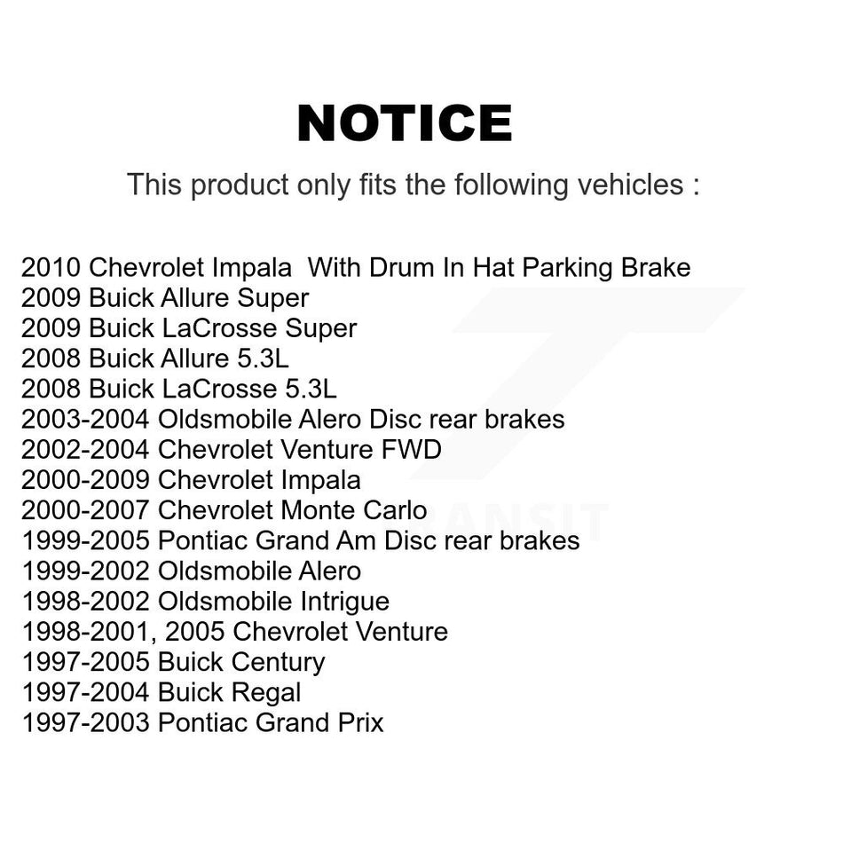 Rear Brake Rotor Ceramic Pad Kit For Chevrolet Impala Buick Pontiac Grand Am Century Prix K8A-100536