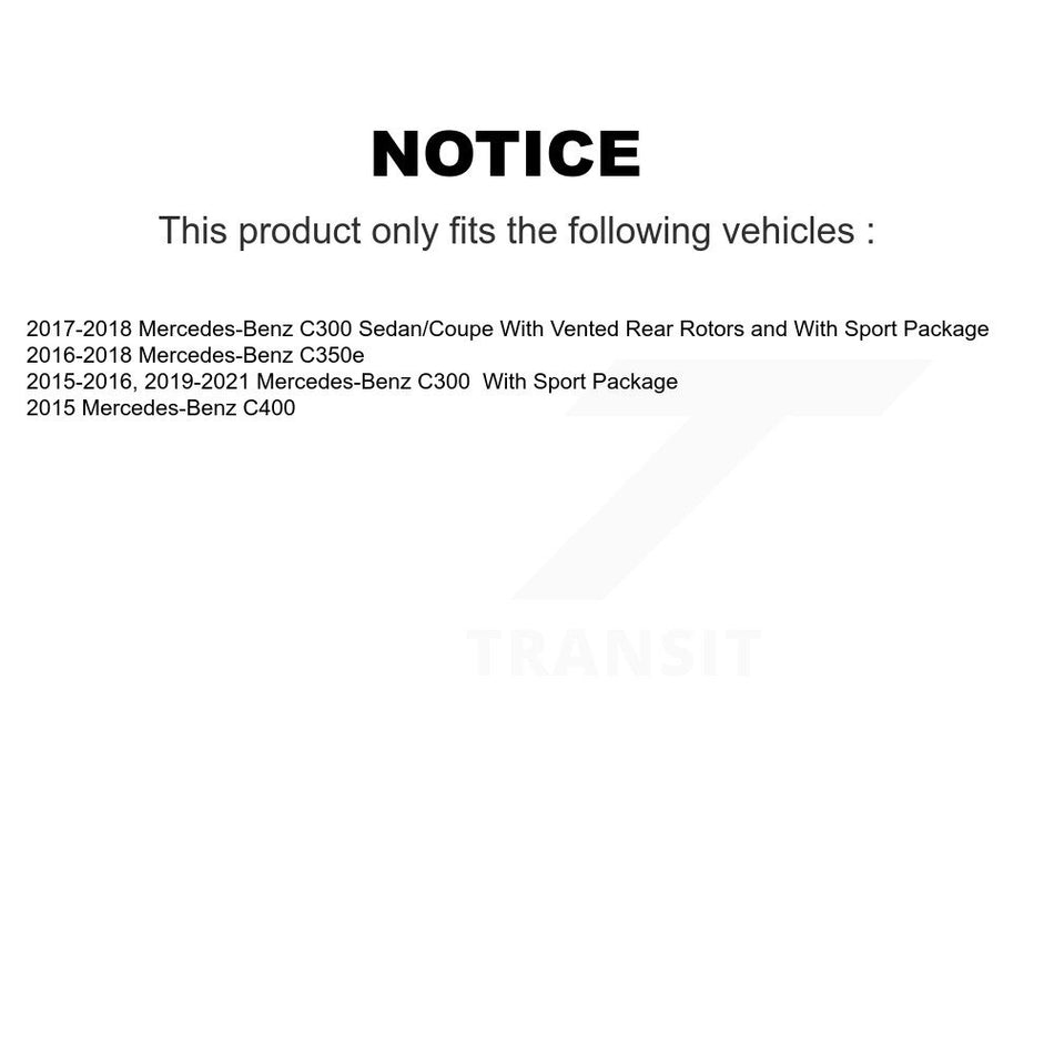 Rear Disc Brake Rotors And Semi-Metallic Pads Kit For Mercedes-Benz C300 C400 C350e K8A-100613