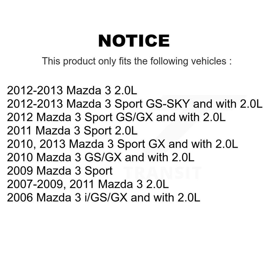 Rear Disc Brake Rotors And Ceramic Pads Kit For Mazda 3 Sport K8A-100630