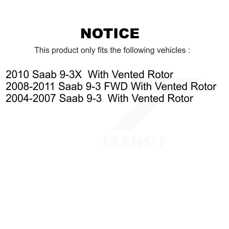 Rear Disc Brake Rotors And Ceramic Pads Kit For Saab 9-3 9-3X With Vented Rotor K8A-100640
