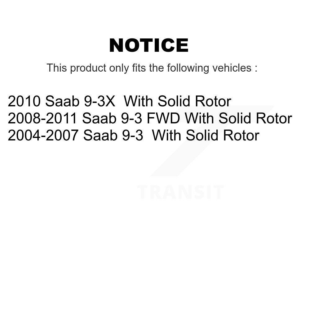 Rear Disc Brake Rotors And Ceramic Pads Kit For Saab 9-3 9-3X With Solid Rotor K8A-100641