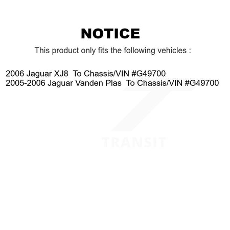 Rear Disc Brake Rotor & Ceramic Pad Kit For Jaguar Vanden Plas XJ8 To Chassis/VIN #G49700 K8A-100645