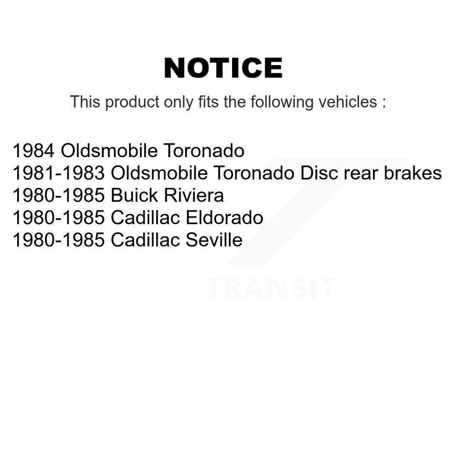 Rear Disc Brake Rotor & Semi-Metallic Pad Kit For Cadillac Eldorado Buick Riviera Seville K8A-100652