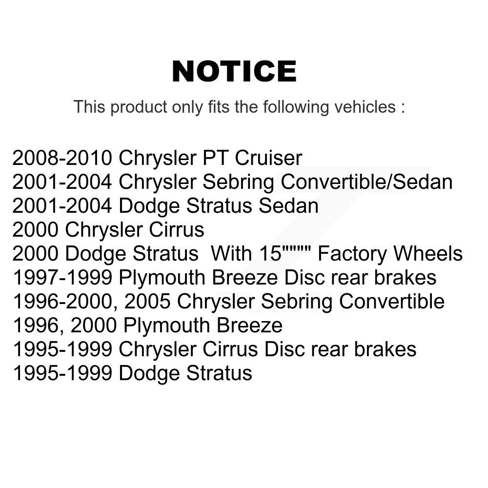 Rear Disc Brake Rotors Semi-Metallic Pad Kit For Chrysler Sebring PT Cruiser Cirrus Dodge K8A-100665