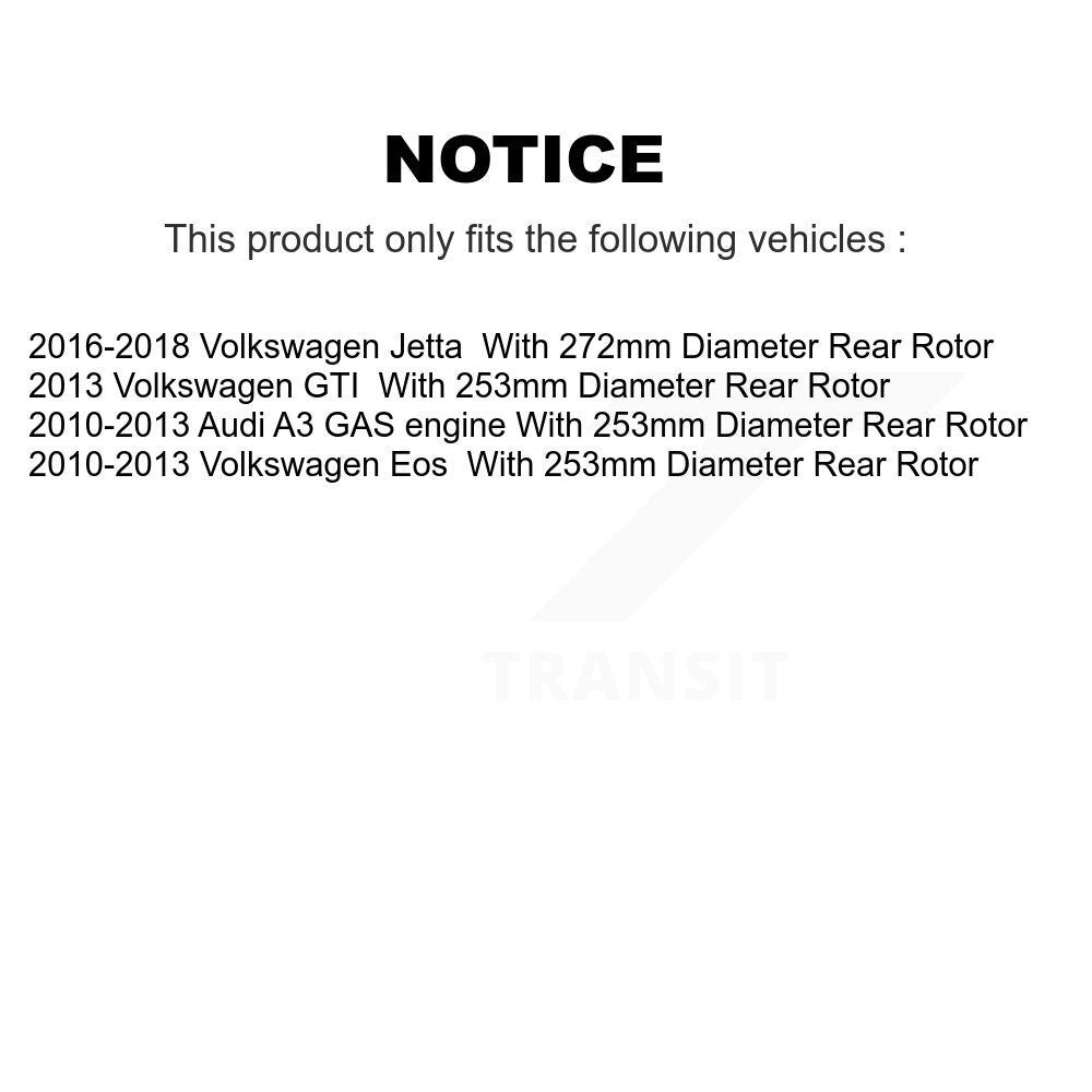 Rear Disc Brake Rotors And Semi-Metallic Pads Kit For Volkswagen Jetta Eos Audi A3 GTI K8A-100693