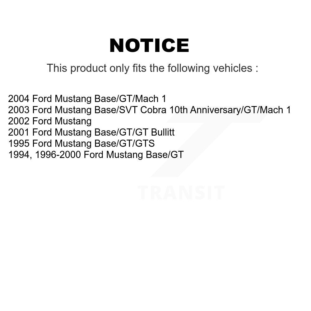 Rear Disc Brake Rotors And Semi-Metallic Pads Kit For Ford Mustang K8A-100717