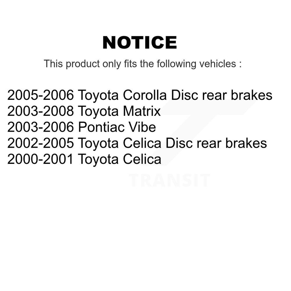 Rear Disc Brake Rotor Semi-Metallic Pad Kit For Toyota Matrix Corolla Pontiac Vibe Celica K8A-100719