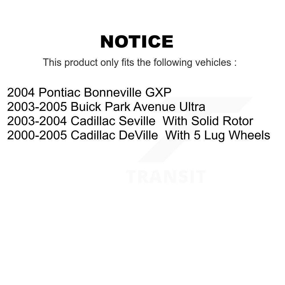 Rear Brake Rotor And Semi-Metallic Pad Kit For Cadillac DeVille Seville Buick Park Avenue K8A-100739