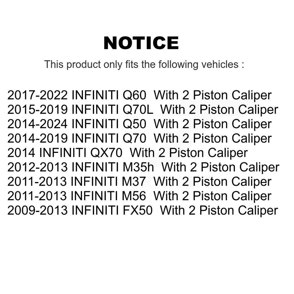 Rear Brake Rotor And Ceramic Pad Kit For INFINITI Q50 Q60 M37 FX50 QX70 Q70 Q70L M56 M35h K8A-100854