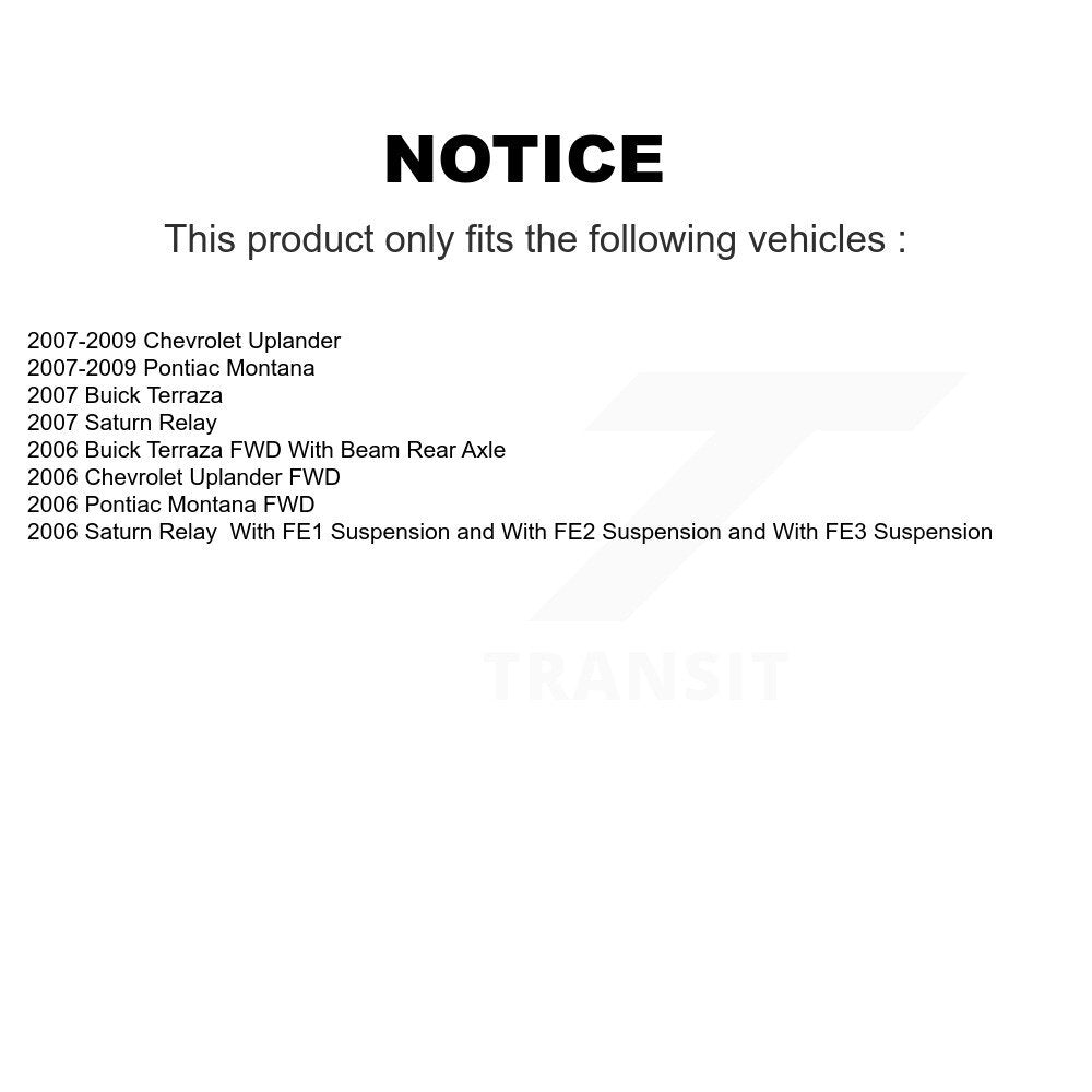 Rear Brake Rotor And Ceramic Pad Kit For Pontiac Montana Chevrolet Uplander Buick Terraza K8A-100879