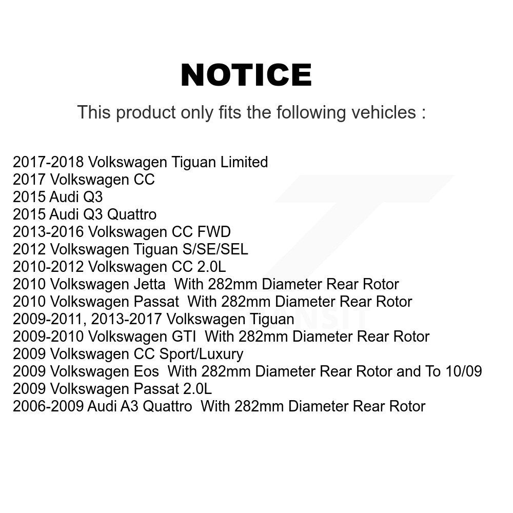 Rear Brake Rotor Ceramic Pad Kit For Volkswagen Tiguan CC Jetta Audi Q3 Quattro Passat A3 K8A-100924