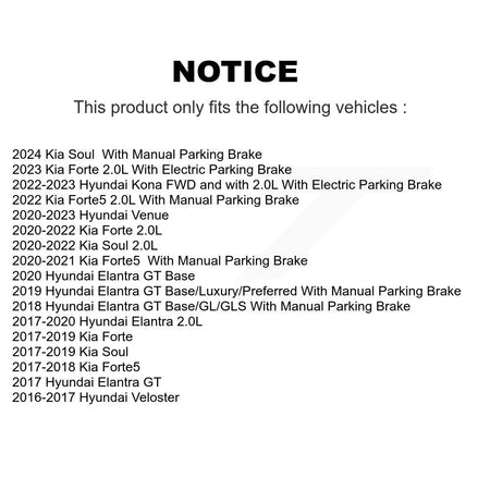 Rear Brake Rotors Ceramic Pad Kit For Hyundai Elantra Kia Forte Soul Venue Kona Forte5 GT K8A-100987