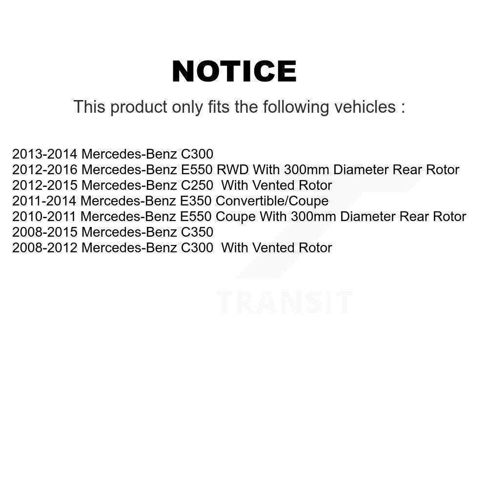 Rear Disc Brake Rotors & Semi-Metallic Pad Kit For Mercedes-Benz C300 C350 E350 C250 E550 K8A-101030