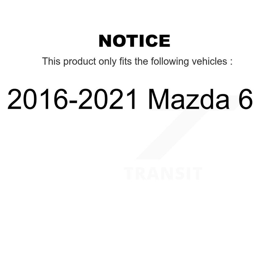 Rear Disc Brake Rotors And Ceramic Pads Kit For 2016-2021 Mazda 6 K8A-101236