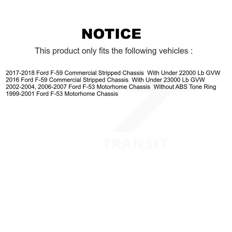 Front Rear Semi-Metallic Pad & Disc Brake Rotors Kit For Ford F-53 Motorhome Chassis F-59 K8A-101398