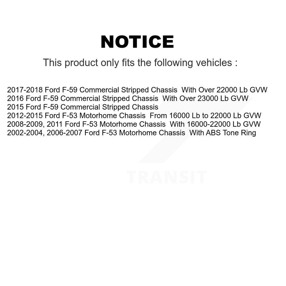 Front Rear Semi-Metallic Pad & Disc Brake Rotors Kit For Ford F-53 Motorhome Chassis F-59 K8A-101399