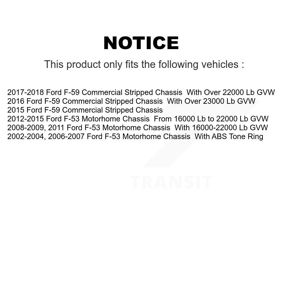 Front Rear Semi-Metallic Pad & Disc Brake Rotors Kit For Ford F-53 Motorhome Chassis F-59 K8A-101401