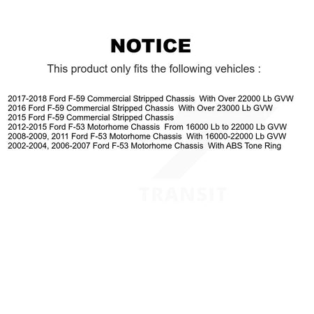 Front Rear Semi-Metallic Pad & Disc Brake Rotors Kit For Ford F-53 Motorhome Chassis F-59 K8A-101402