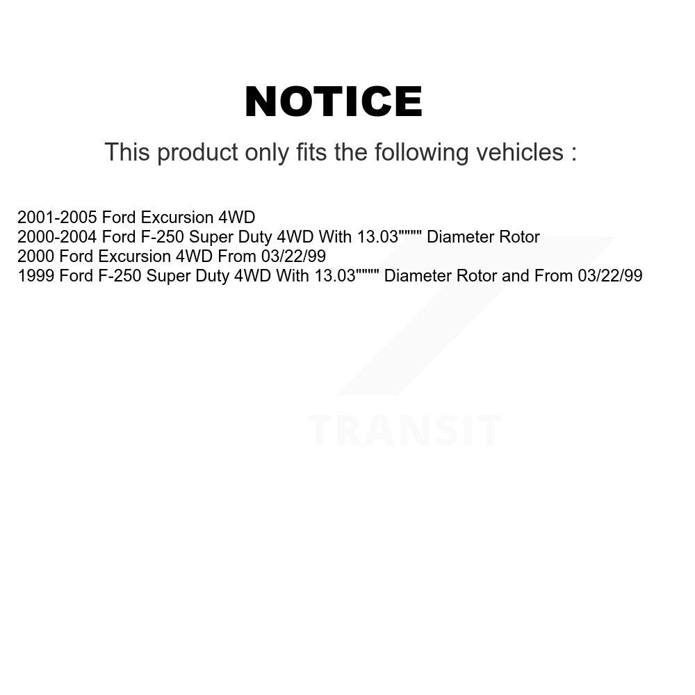 Front Rear Semi-Metallic Pad Disc Brake Rotor Kit For Ford F-250 Super Duty Excursion 4WD K8A-101433