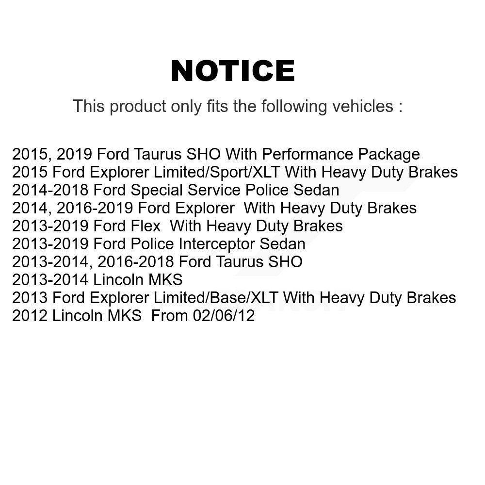 Front Rear Ceramic Pad & Brake Rotor Kit For Ford Explorer Flex Taurus Police Interceptor K8A-101482