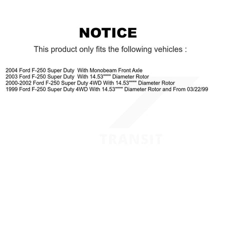 Front Rear Semi-Metallic Pads And Disc Brake Rotors Kit For Ford F-250 Super Duty K8A-101522