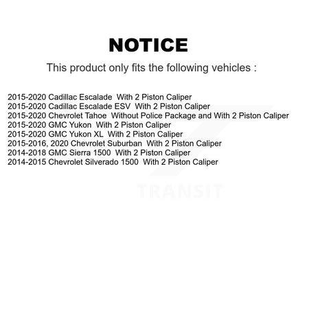 Front Ceramic Rear Semi-Metallic Pad Brake Rotors Kit For GMC Sierra 1500 Chevrolet Tahoe K8A-101910