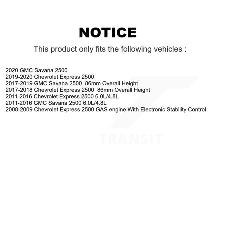 Front Semi-Metallic Rear Ceramic Pad & Disc Brake Rotor Kit For GMC Savana 2500 Chevrolet K8A-102058