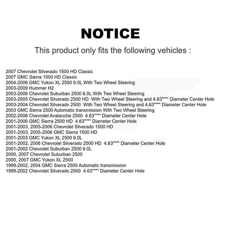 Front Ceramic Rear Semi-Metallic Pad Brake Rotors Kit For Chevrolet GMC Sierra 2500 HD H2 K8A-102070