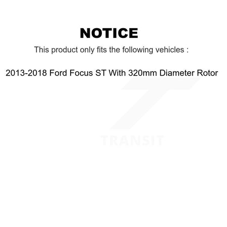 Front Rear Ceramic Pad Brake Rotor Kit For 2013-2018 Ford Focus With 320mm Diameter K8A-102129