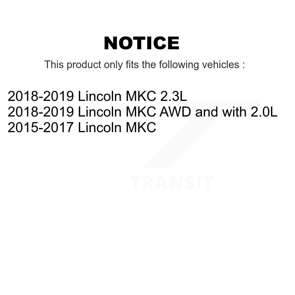 Front Ceramic Rear Semi-Metallic Pads And Disc Brake Rotors Kit For Lincoln MKC K8A-102287