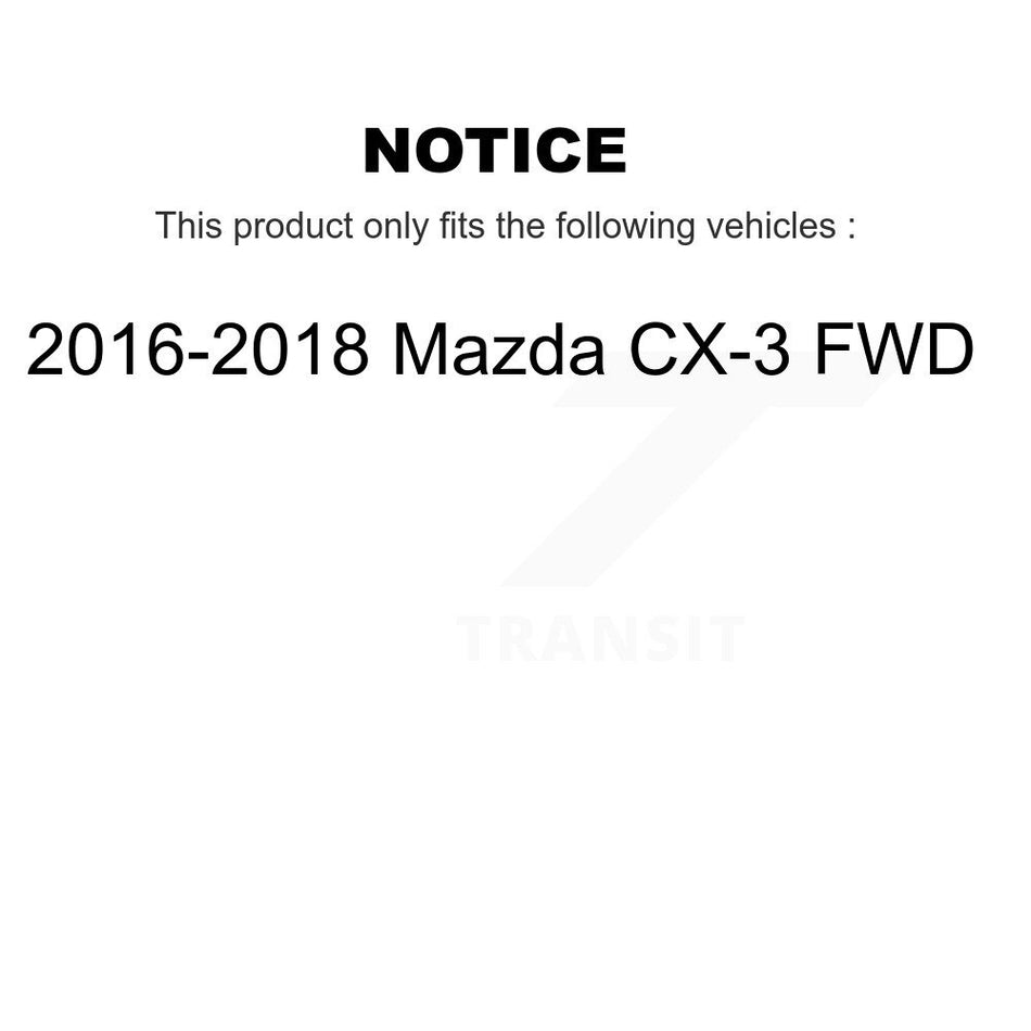 Front Rear Ceramic Pads And Disc Brake Rotors Kit For 2016-2018 Mazda CX-3 FWD K8A-102326