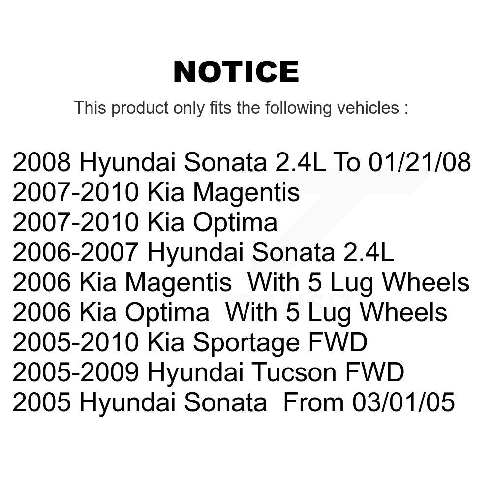 Front Rear Ceramic Pad Disc Brake Rotor Kit For Hyundai Tucson Kia Sportage Sonata Optima K8A-102501