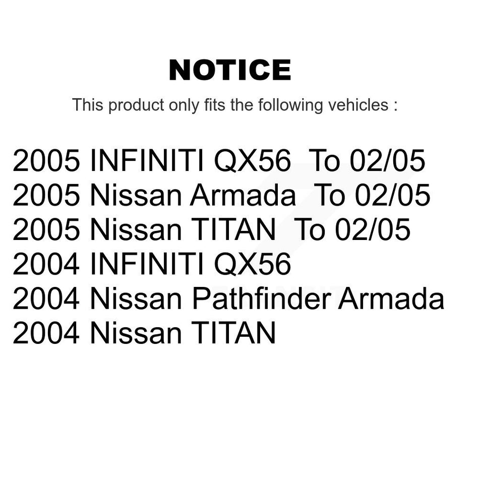 Front Rear Ceramic Pad & Brake Rotor Kit For Nissan TITAN Pathfinder Armada INFINITI QX56 K8A-102795