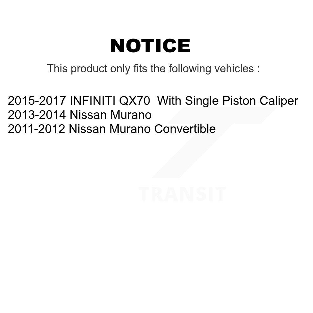 Front Semi-Metallic Rear Ceramic Pad Disc Brake Rotor Kit For Nissan Murano INFINITI QX70 K8A-103008