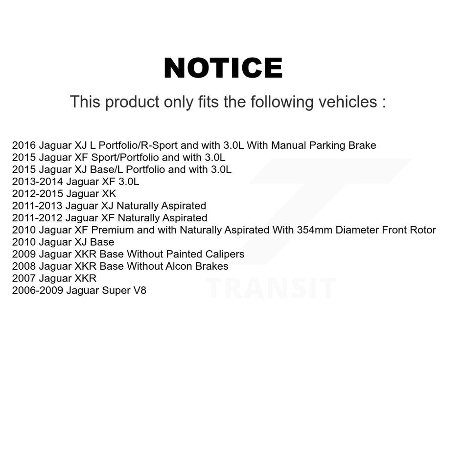 Front Semi-Metallic Rear Ceramic Pad And Brake Rotor Kit For Jaguar XF XJ XKR XK Super V8 K8A-103057