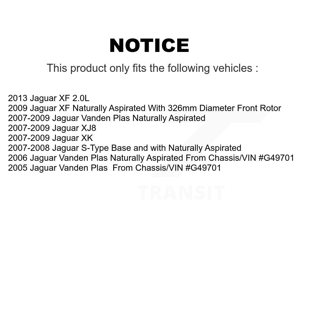 Front Rear Semi-Metallic Pad Disc Brake Rotor Kit For Jaguar XF XK Vanden Plas S-Type XJ8 K8A-103061