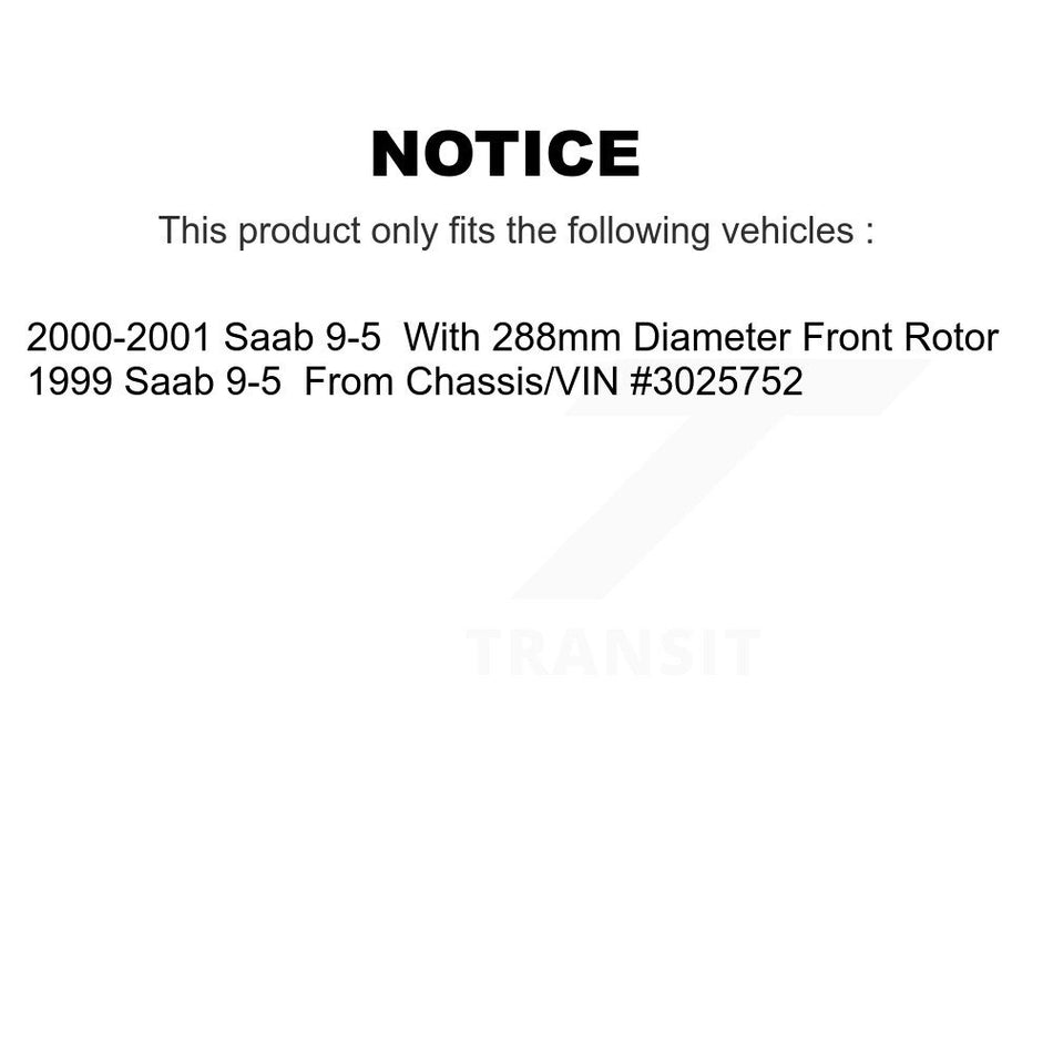 Front Rear Semi-Metallic Pads And Disc Brake Rotors Kit For Saab 9-5 K8A-103191