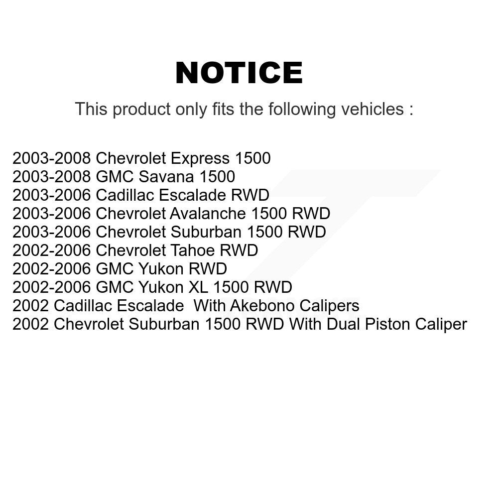 Front Ceramic Rear Semi-Metallic Pad Brake Rotors Kit For Chevrolet Avalanche 1500 GMC XL K8A-103240
