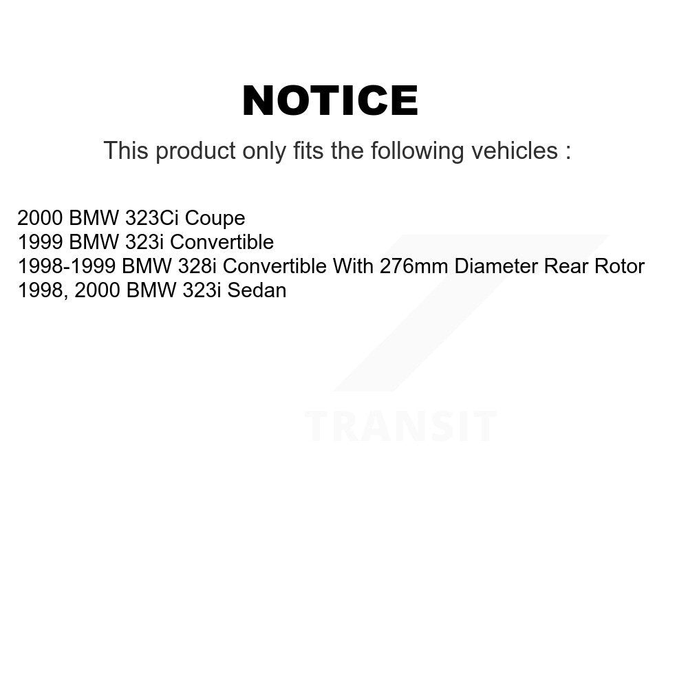 Front Rear Semi-Metallic Pads And Disc Brake Rotors Kit For BMW 323i 328i 323Ci K8A-103285