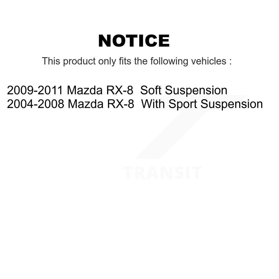Front Semi-Metallic Rear Ceramic Pads And Disc Brake Rotors Kit For Mazda RX-8 K8A-103401