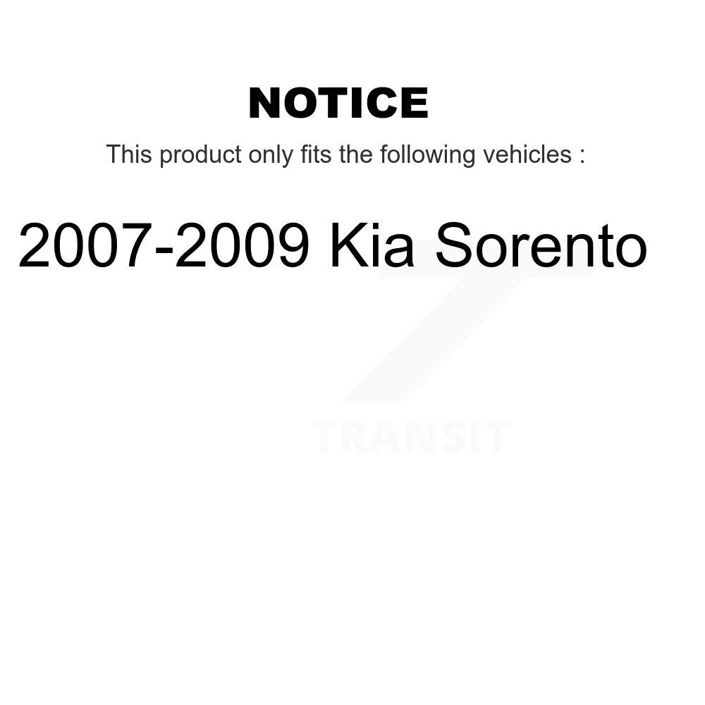 Front Ceramic Rear Semi-Metallic Pads And Disc Brake Rotors Kit For 2007-2009 Kia Sorento K8A-103625