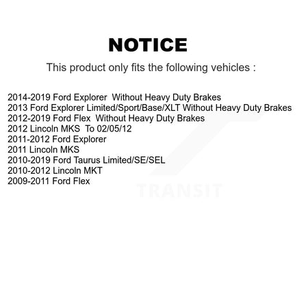 Front Disc Brake Rotors And Ceramic Pad Kit For Ford Explorer Flex Taurus Lincoln MKT MKS K8A-103731