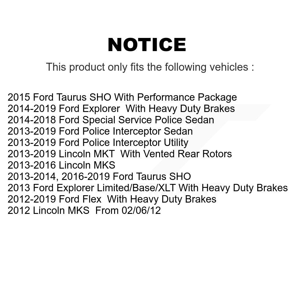 Front Brake Rotors Ceramic Pad Kit For Ford Explorer Flex Taurus Police Interceptor Sedan K8A-103735